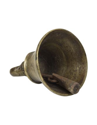 Starožitný zvonec, mosaz, 9x9x12,5cm