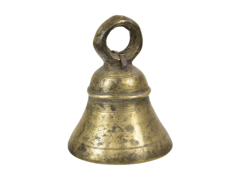 Starožitný zvonec, mosaz, 9x9x12cm