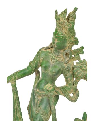 Tančící Tára, mosazná soška, antik patina, 20x15x37cm