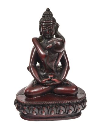 Buddha Shakti, pryskyřice, červený, 9x8x13cm