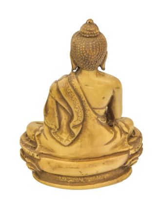 Buddha Amithába, světlý, antik patina, pryskyřice, 7x5x11cm