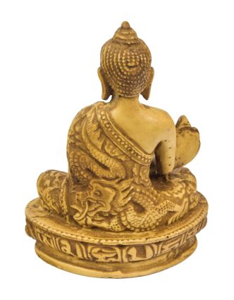 Uzdravující Buddha, světlý, antik patina, 9x6x12cm