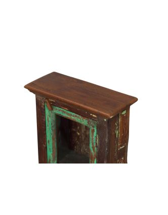 Prosklená skříňka z teakového dřeva, 40x17x99cm