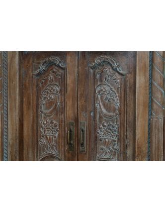 Starožitné dveře s rámem z Gujaratu, teakové dřevo, 142x20x217cm