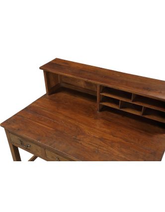 Starý psací stůl z teakového dřeva, 122x81x106cm