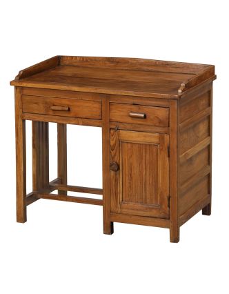 Starý psací stůl z teakového dřeva, 94x55x83cm
