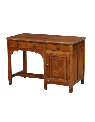 Starý psací stůl z teakového dřeva, 112x60x77cm