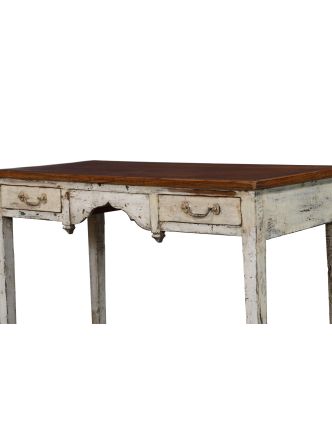 Starý psací stůl z teakového dřeva, 108x54x78cm