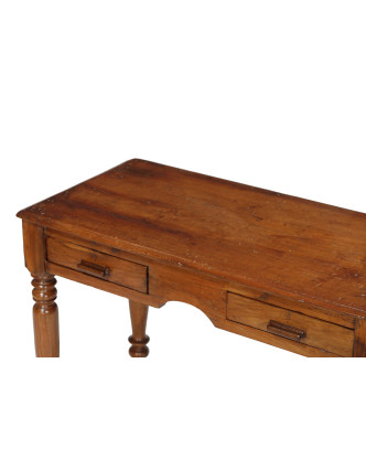 Starý psací stůl z teakového dřeva, 107x53x75cm