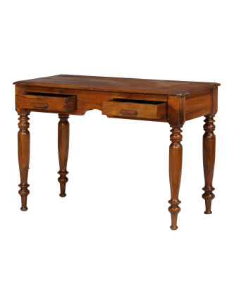 Starý psací stůl z teakového dřeva, 107x53x75cm