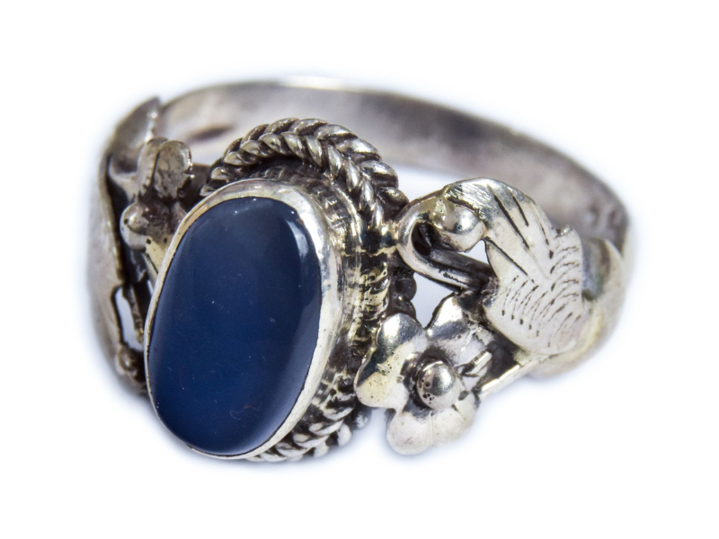 Stříbrný prsten vykládaný měsíčním kamenem, AG 925/1000, 4g, Nepál