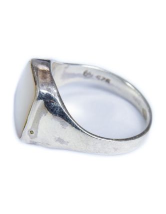 Stříbrný prsten vykládaný perletí, AG 925/1000, 6g, Nepál