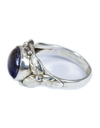 Stříbrný prsten vykládaný šedo-fialovou perlou, AG 925/1000, 5g, Nepál