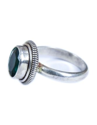 Stříbrný prsten vykládaný barveným zirkonem, AG 925/1000, 5g, Nepál