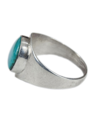 Stříbrný prsten vykládaný tyrkenitem, AG 925/1000, 4g, Nepál