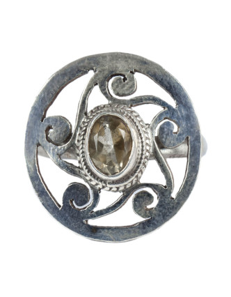Stříbrný prsten vykládaný citrínem, AG 925/1000, 5g, Nepál