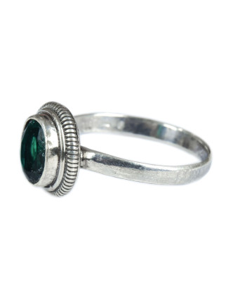 Stříbrný prsten vykládaný barveným zirkonem, AG 925/1000, 5g, Nepál