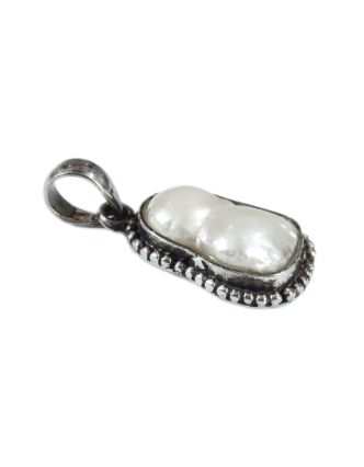 Přívěsek s perlou, stříbro (AG 925/1000) 4g, 3cm Nepál