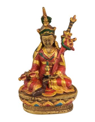 Guru Rinpoche, barevný, pryskyřice, 9x4x15cm