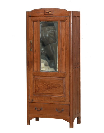 Šatní skříň se zrcadlem vyrobená z teakového dřeva, 74x40x177cm