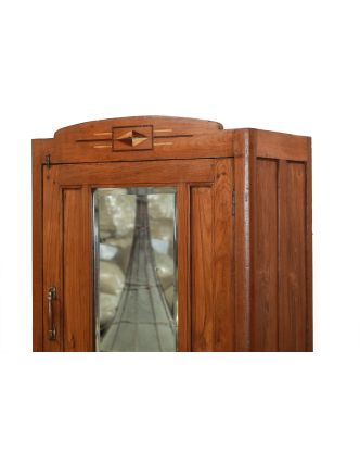 Šatní skříň se zrcadlem vyrobená z teakového dřeva, 74x40x177cm
