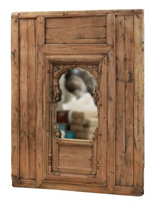 Dřevěný portál z teakového dřeva se zrcadlem, 162x6x199cm