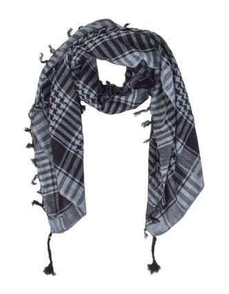 Šátek "Palestina" (arabský šátek) šedo-černý, bavlna, 100x100cm