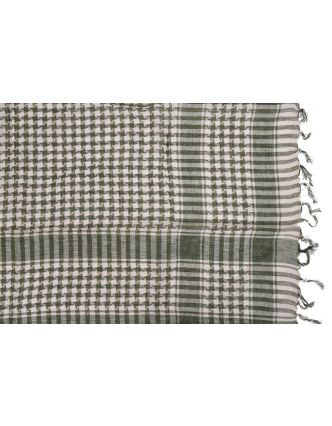 Šátek "Palestina" (arabský šátek) bílo-zelený, bavlna, 100x100cm