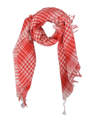 Šátek "Palestina" (arabský šátek) bílo-červený, bavlna, 100x100cm