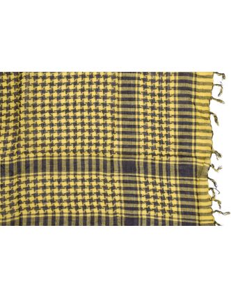 Šátek "Palestina" (arabský šátek) žluto-černý, bavlna, 100x100cm