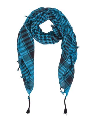 Šátek "Palestina" (arabský šátek) tyrkysovo-černý, bavlna, 100x100cm