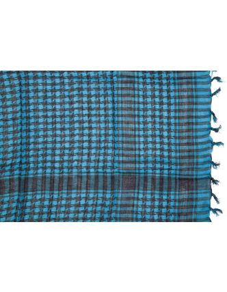 Šátek "Palestina" (arabský šátek) tyrkysovo-černý, bavlna, 100x100cm