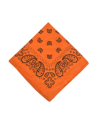 Šátek s paisley potiskem, oranžový, 50x50cm