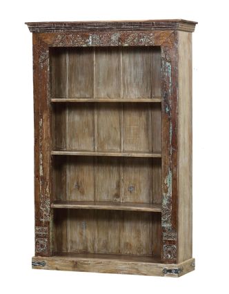 Knihovna z teakového dřeva vyrobená ze starého portálu, 135x52x203cm