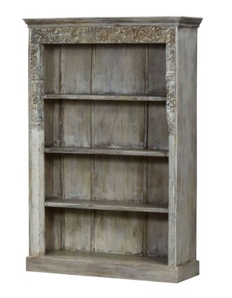 Knihovna z teakového dřeva vyrobená ze starého portálu, 127x43x189cm
