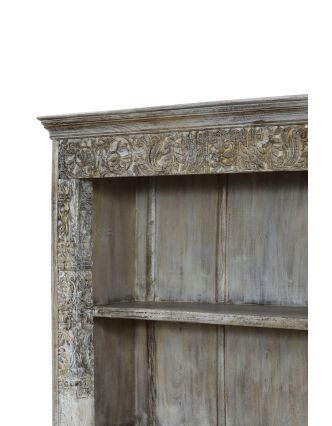 Knihovna z teakového dřeva vyrobená ze starého portálu, 127x43x189cm