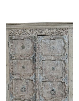 Skříň z mangového dřeva, staré teakové dveře s kováním, 108x52x178cm