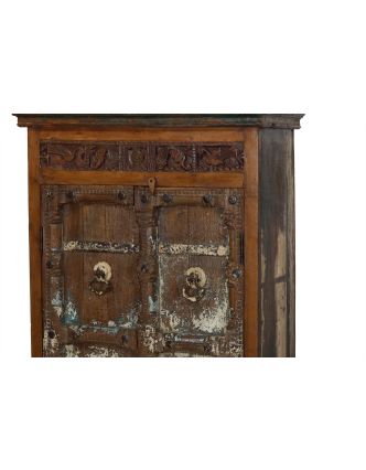 Skříň z mangového dřeva, staré teakové dveře s kováním, 102x47x206cm