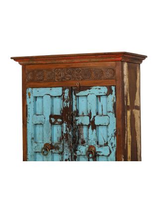 Skříň z mangového dřeva, staré teakové dveře s kováním, 112x49x196cm