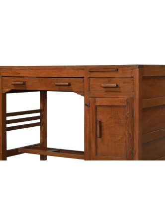 Starý psací stůl z teakového dřeva, 107x53x74cm