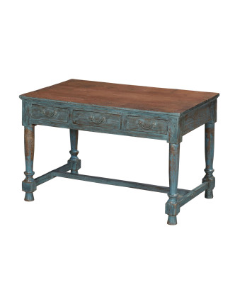 Starý psací stůl z teakového dřeva, 121x73x77cm