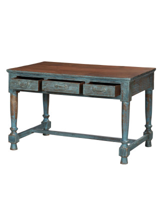 Starý psací stůl z teakového dřeva, 121x73x77cm