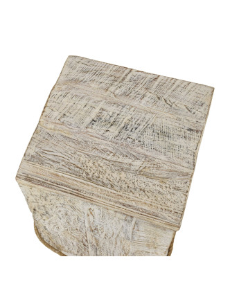 Stolička z teakového dřeva, madlo z provazu, 30x30x45cm