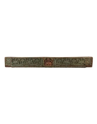 Starý portál z teakového dřeva, Ganéš, ruční řezby, 141x6x20cm