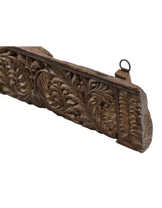 Starý portál z teakového dřeva, Ganéš, ruční řezby, 135x6x20cm