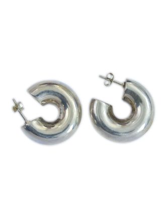 Stříbrné náušnice kruhy 25mm, AG 925/1000, 9g, Nepál