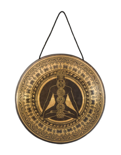 Gong, gravírovaný, Čakry, průměr 40cm