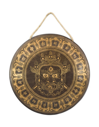 Gong, gravírovaný, Bhairab, průměr 40cm