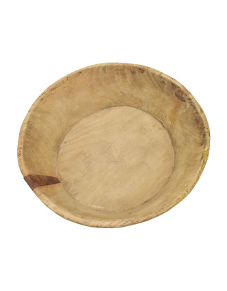 Dřevěná mísa z mangového dřeva vydlabaná z jednoho kusu, 41x41x13cm