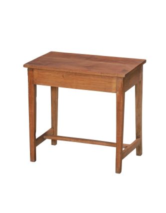 Starý psací stůl z teakového dřeva, 76x49x73cm